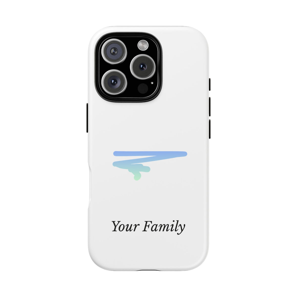 Phone Case — Minimal Blue Brush Family Design, Personalized ‘Your Family’ Protective Case