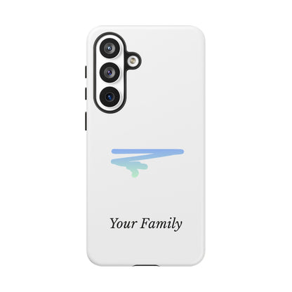 Phone Case — Minimal Blue Brush Family Design, Personalized ‘Your Family’ Protective Case