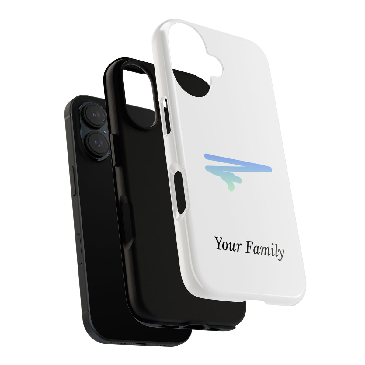 Phone Case — Minimal Blue Brush Family Design, Personalized ‘Your Family’ Protective Case