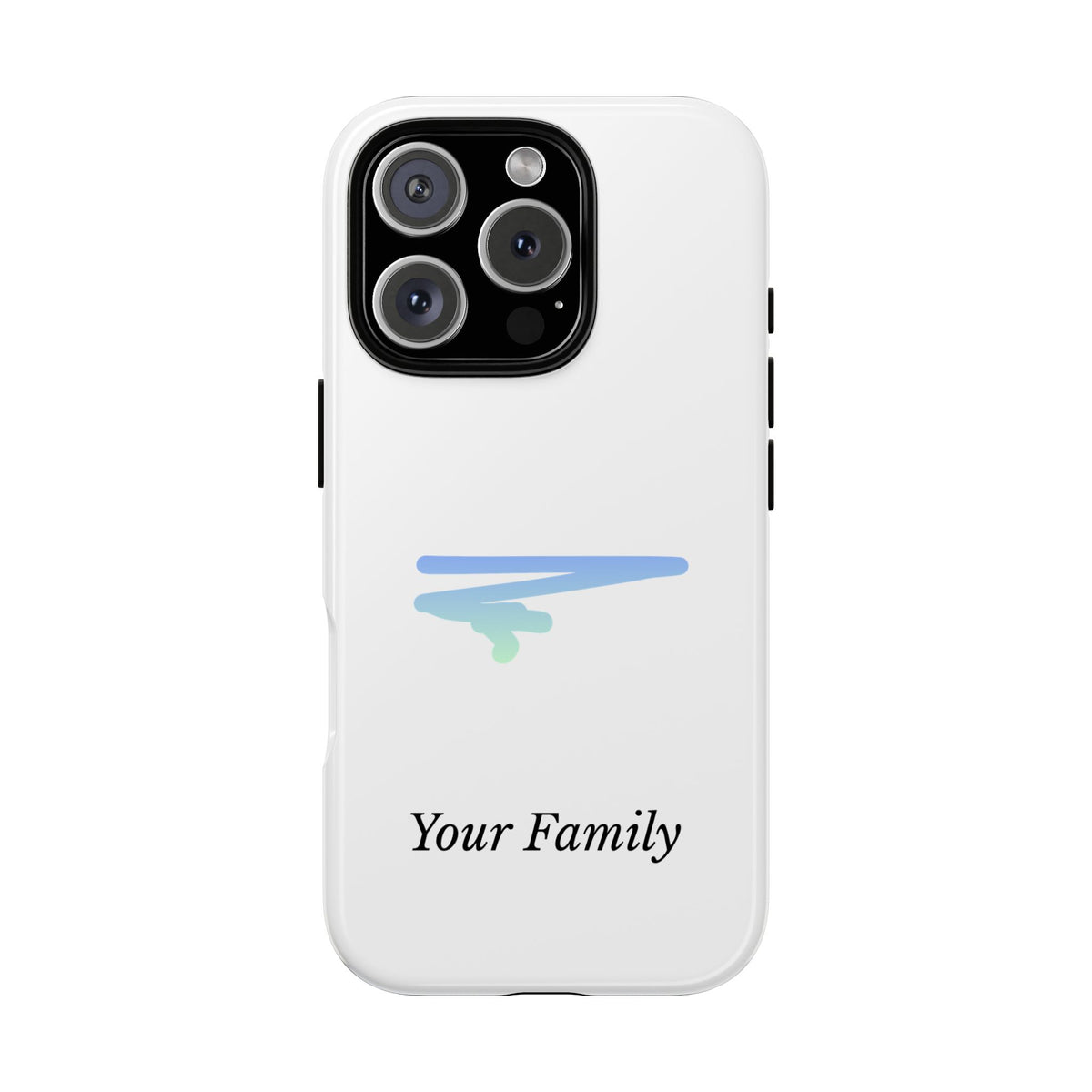 Phone Case — Minimal Blue Brush Family Design, Personalized ‘Your Family’ Protective Case
