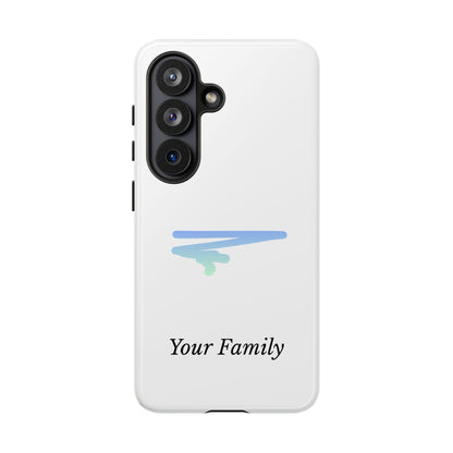 Phone Case — Minimal Blue Brush Family Design, Personalized ‘Your Family’ Protective Case