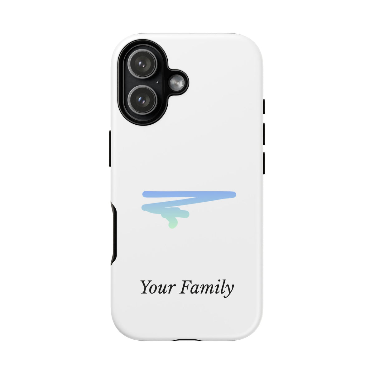 Phone Case — Minimal Blue Brush Family Design, Personalized ‘Your Family’ Protective Case