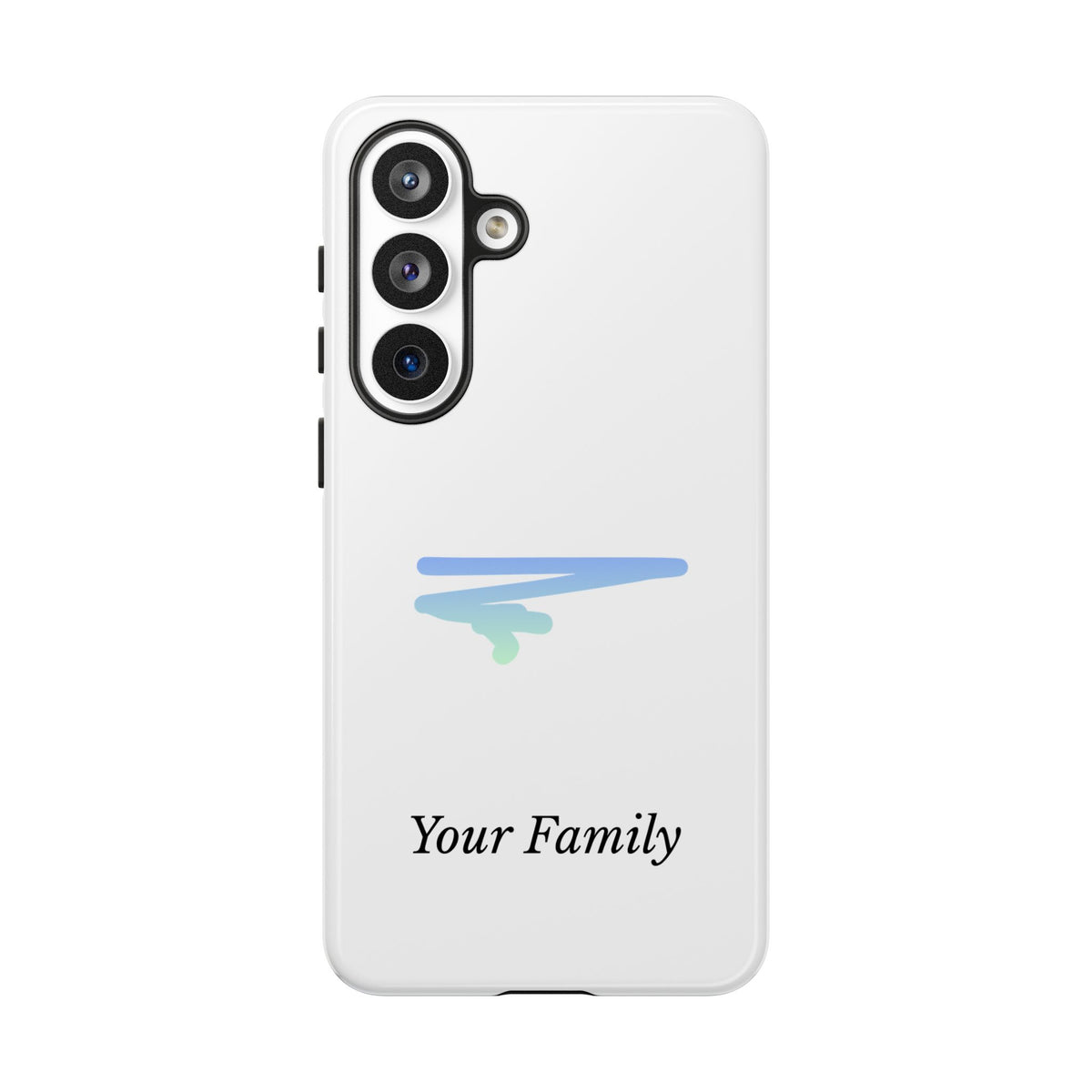 Phone Case — Minimal Blue Brush Family Design, Personalized ‘Your Family’ Protective Case