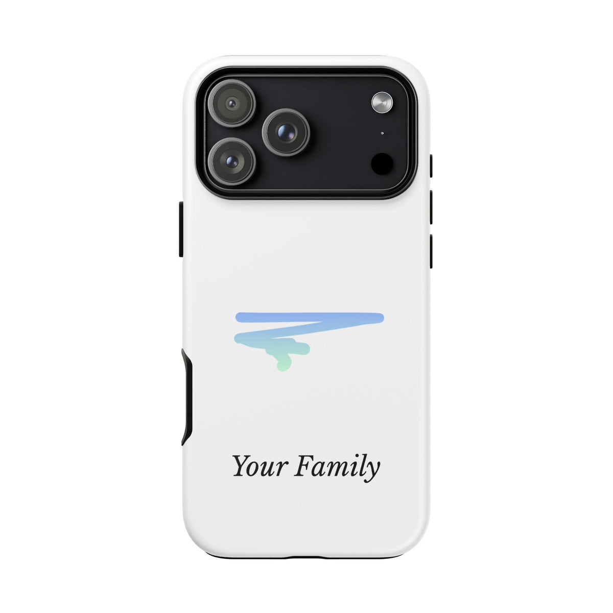 Phone Case — Minimal Blue Brush Family Design, Personalized ‘Your Family’ Protective Case