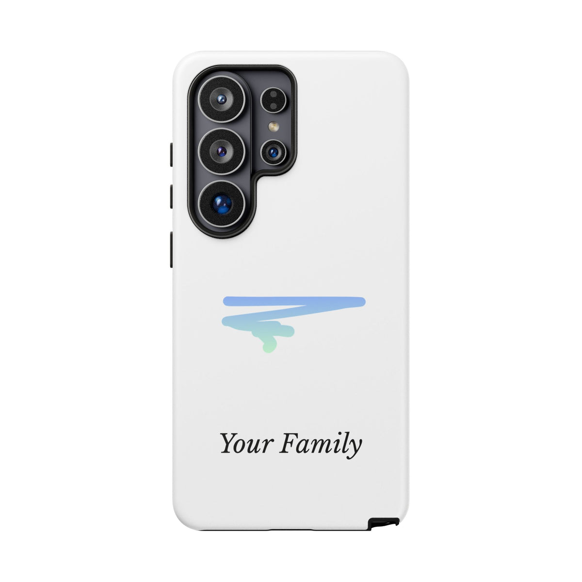 Phone Case — Minimal Blue Brush Family Design, Personalized ‘Your Family’ Protective Case