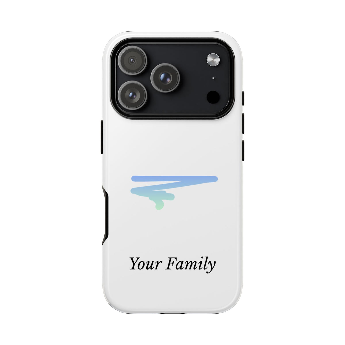 Phone Case — Minimal Blue Brush Family Design, Personalized ‘Your Family’ Protective Case