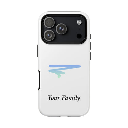 Phone Case — Minimal Blue Brush Family Design, Personalized ‘Your Family’ Protective Case