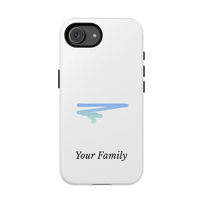 Phone Case — Minimal Blue Brush Family Design, Personalized ‘Your Family’ Protective Case