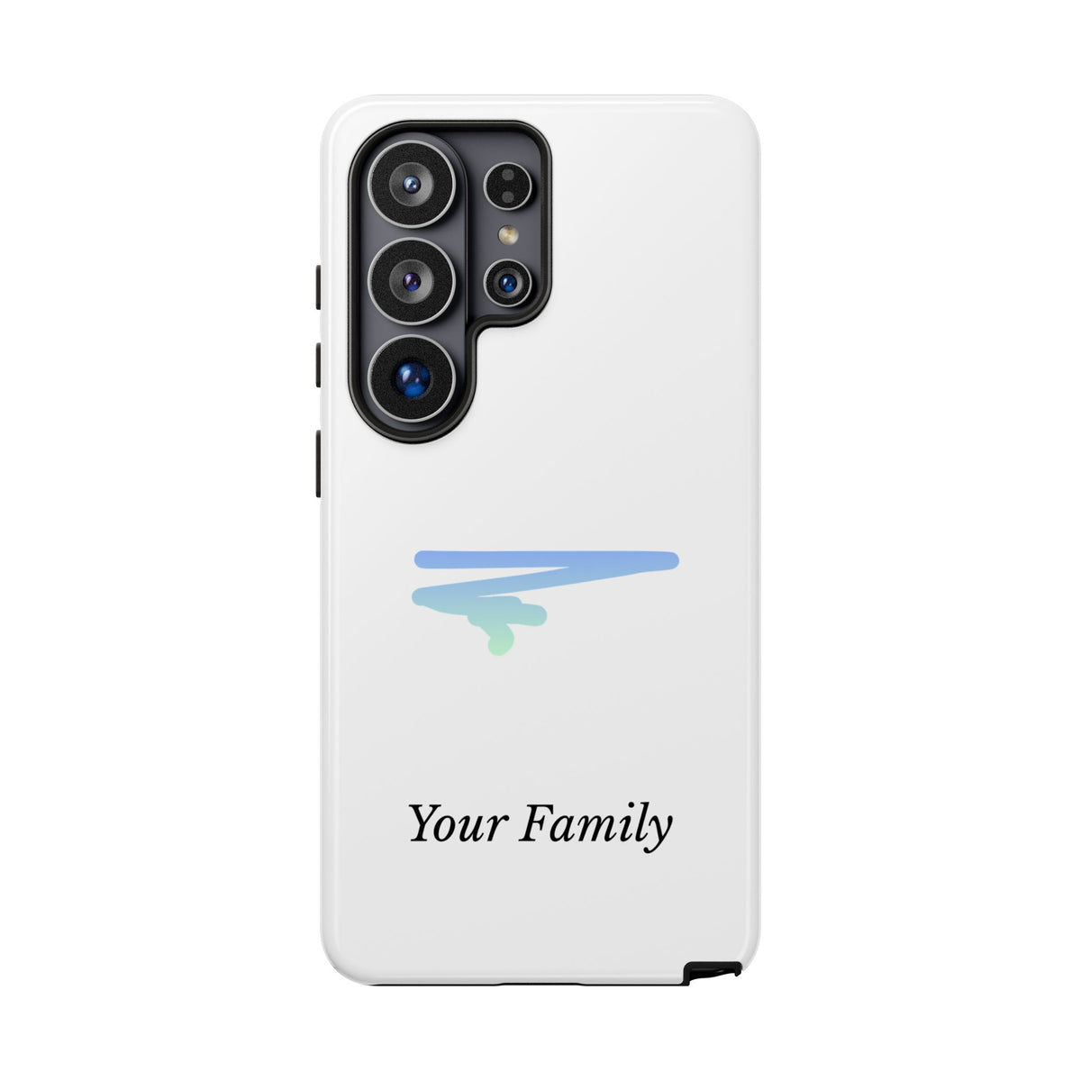 Phone Case — Minimal Blue Brush Family Design, Personalized ‘Your Family’ Protective Case